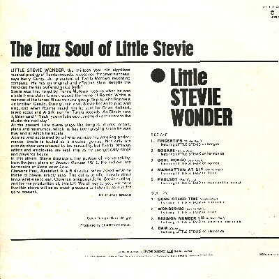 Stevie Wonder - Jazz Soul of Stevie back cover